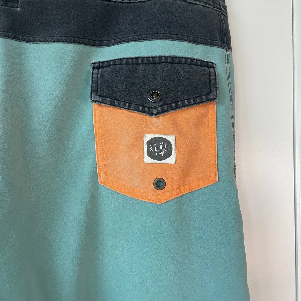 Rip Curl Surf Craft Men's Board Shorts/Swim Size 34 Blue/Gray‎ w/Back Pocket